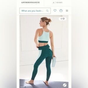 Anthropologie Twenty 3D Emerald Leggings XS Green NWT